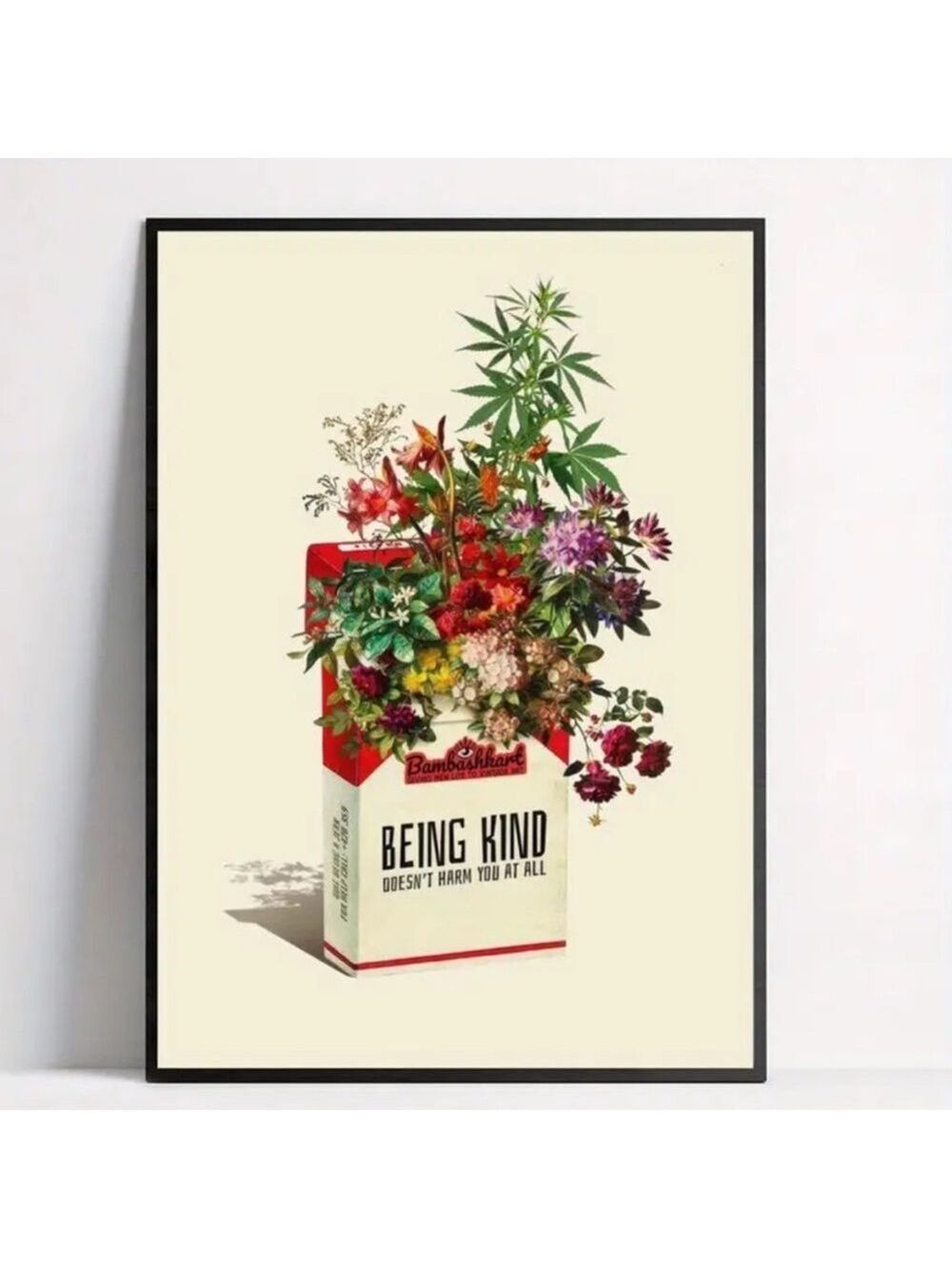 “Being Kind” Cigarette Art Canvas Print Retro Style Wall Art